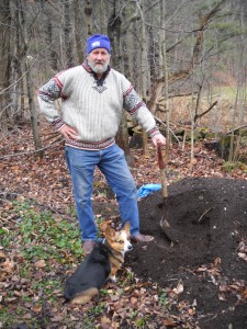 Santa Henry with composted cow manure