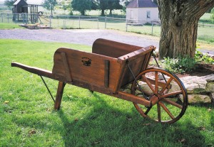 Wooden wheelbarrow Photo Credit: Spring Valley Woodworking